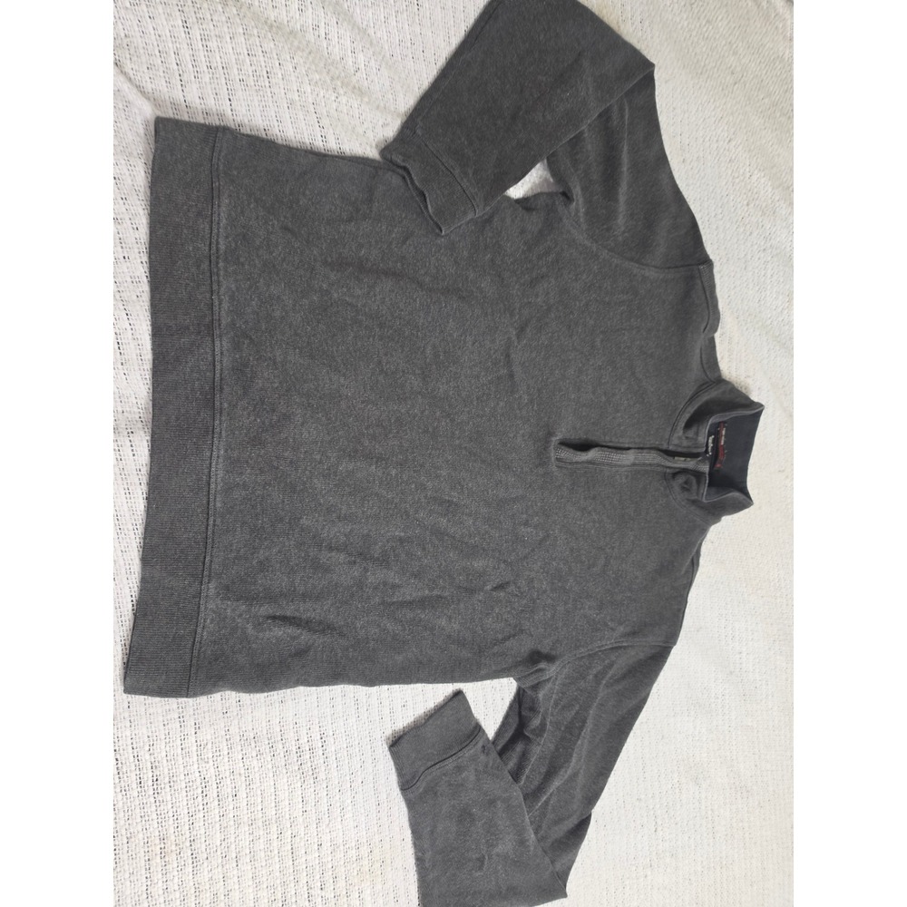 Tiger Woods Collection Mens Charcoal Gray Quarter Zip Cotton Pullover Sweater M‎